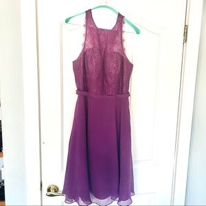 Purple Lace Bodice Formal Dress